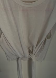 Plain White Tie Crop Top