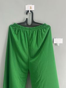 Green Lace Trim Palazzos (Upto xL, Stretchable)