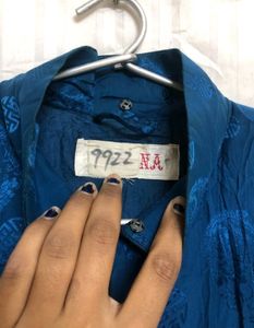 San-na Blue Printed Coat