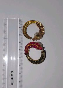 Gold & Ruby Round Stud