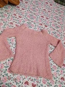 Pink Fuzzy winter Top
