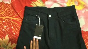 New With Tag Dark Black Wide Leg Jeans