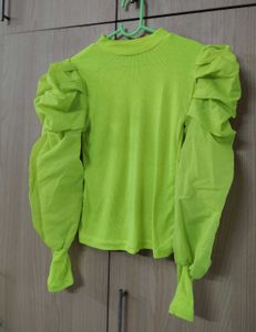 NEON PUFF SLEEVE TOP ❤️