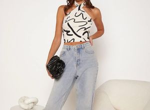 Printed Halter Crop Top