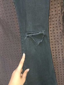 H&amp;M Black Ripped Bootcut Jeans