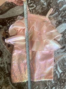 Peach Sequinned Girl’s Dress