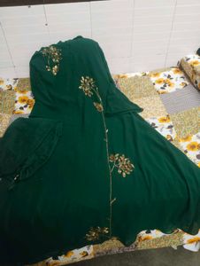 Emerald Green Embroidered Dress