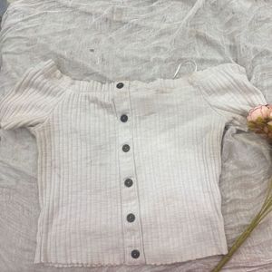 Off-Shoulder Button-Front Top