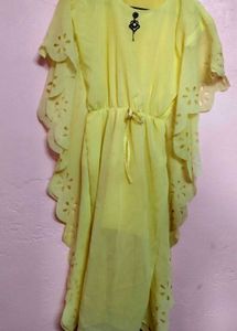 Yellow Ruffle Sleeve Top