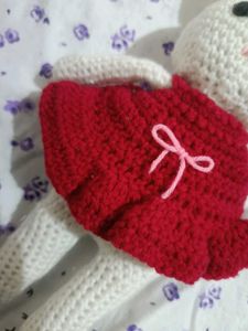 Crochet Bunny Doll in Red Dress