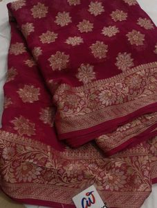 Flowy Georgette Banarasi silk Saree