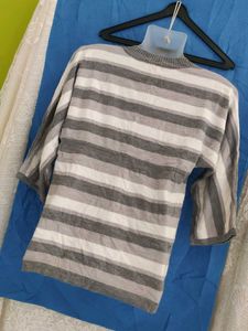 Striped V-Neck Sweater Top