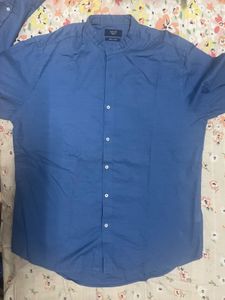 Blue Casual Shirt - ascot medium relaxed fit 100%
