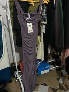 Stylish Purple Ruched Bodycon Maxi Dress