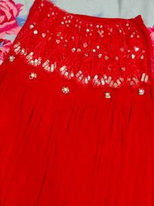 Red Ethnic Skirt