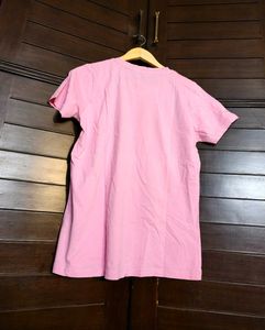 Madame Pink Brand Embossed Print Cotton Tshirt