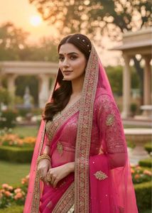 Pink Embroidered Dupatta