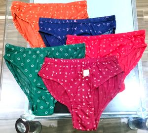 Pack Of 5 Printed Panty