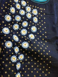 Blue Embellished Kurti