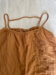 Mustard Tank Top with Back Design