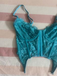 sea green bustier corset top