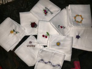 10 Hanky Beautiful Embroidery Read Below