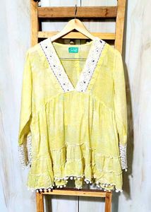 Light Yellow Cotton Top Size-36-38