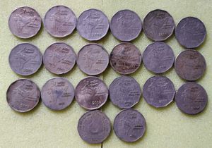 Rare Two Rupee Coins - Vintage Collection 20 Pcs