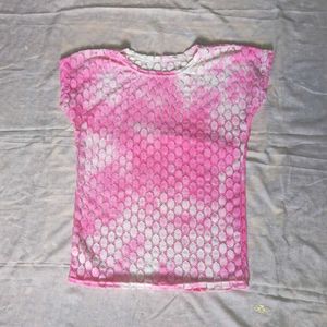 Lace See Through Tie Die Top