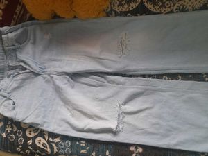 Ripped Off Bluee  Baggy Jeans