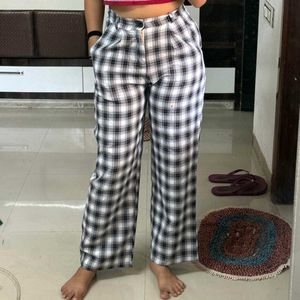 Plaid Wide Leg Pants