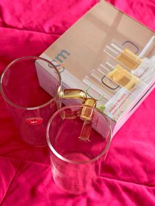 Elegant Glass Mugs - Set of 2