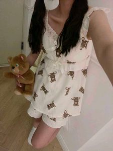 Teddy Bear Print Sleevless Top