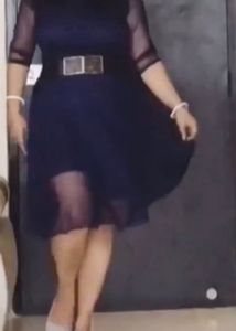 Navy Blue Fit And Flare Dress