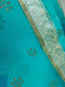 A Cyan Color Saree