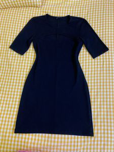 Black Chest Cut out Bodycon Dress Bust 34