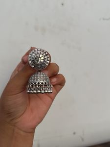 Silver Jhumka Earrings