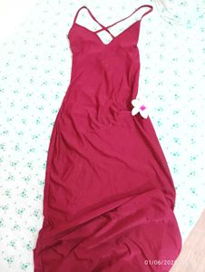 Burgundy Halter Maxi Dress