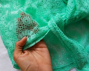 &#34;Mint Breeze&#34; Sheer Lace Tie-Front Top
