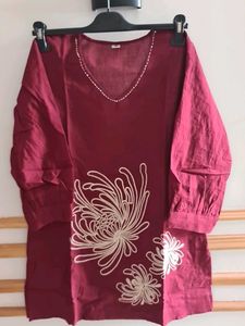 Maroon Floral Embroidery & katha work Cod-set