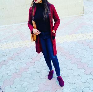 Burgundy Knit Shrug