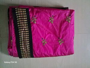 Pink Embroidered Saree
