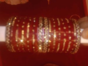 Red &amp; Gold Bridal Chura Set
