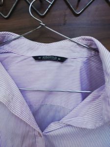 purple striped shirt