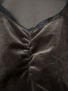 Intermix Velvet Lace Trim Top