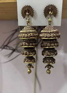 Goldplated 5 step long jhumka women earrings