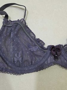 Elegant Purple Lace Bra from Paris