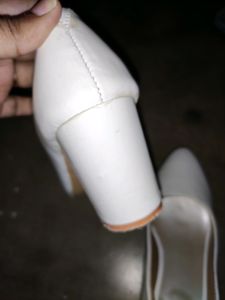 White Bellies With Block Heels