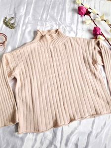 Ribbed Knit Turtleneck Sweater