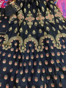 dark blue colour lehenga with canCan
